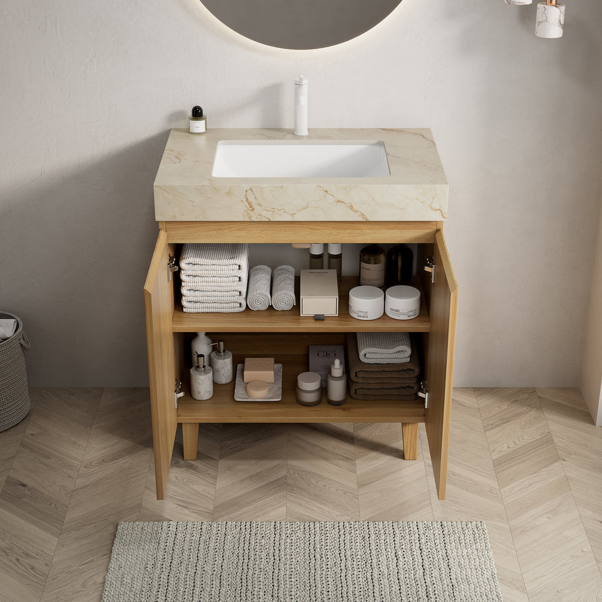 LULA 30" Bathroom Vanity & Sink, Freestanding Cabinet