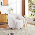 Swivel Accent Chair in Boucle Fabric Upholstered Barrel Chair