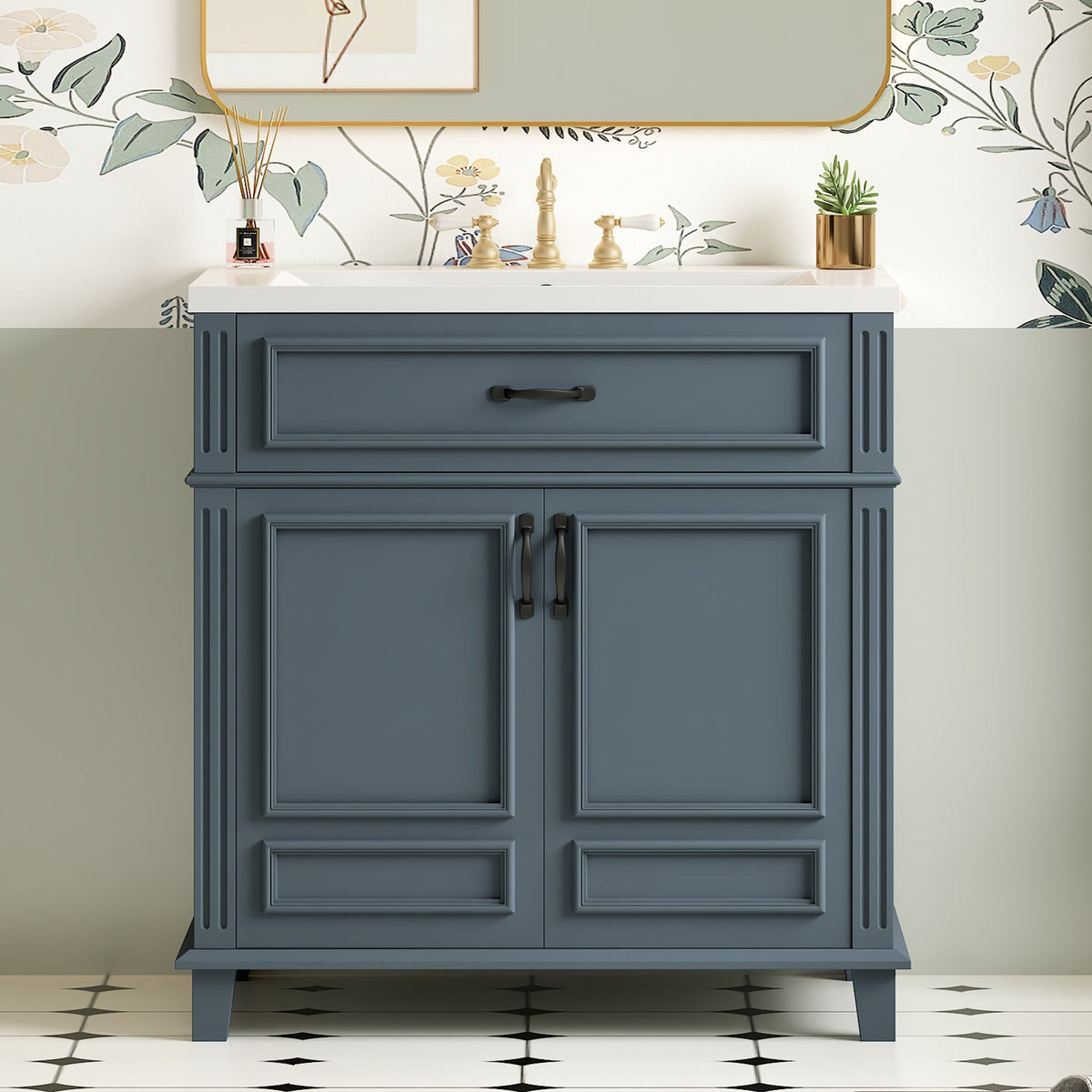 30'' Bathroom Vanity with Ceramic Sink