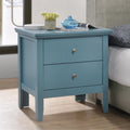 Teal Elegance Nightstand With Drawers