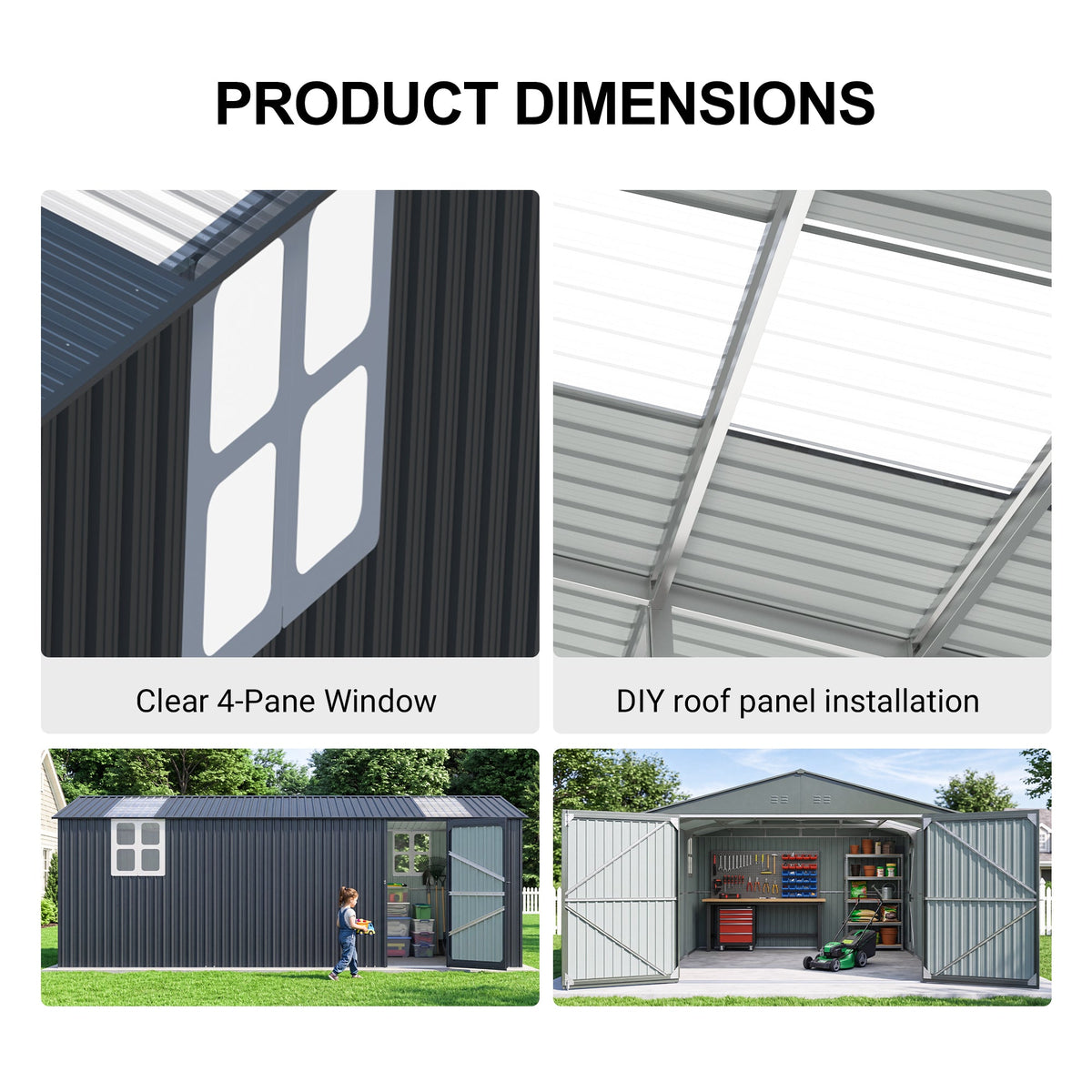 Outdoor Storage Shed 20x13 FT, Metal Garden Shed