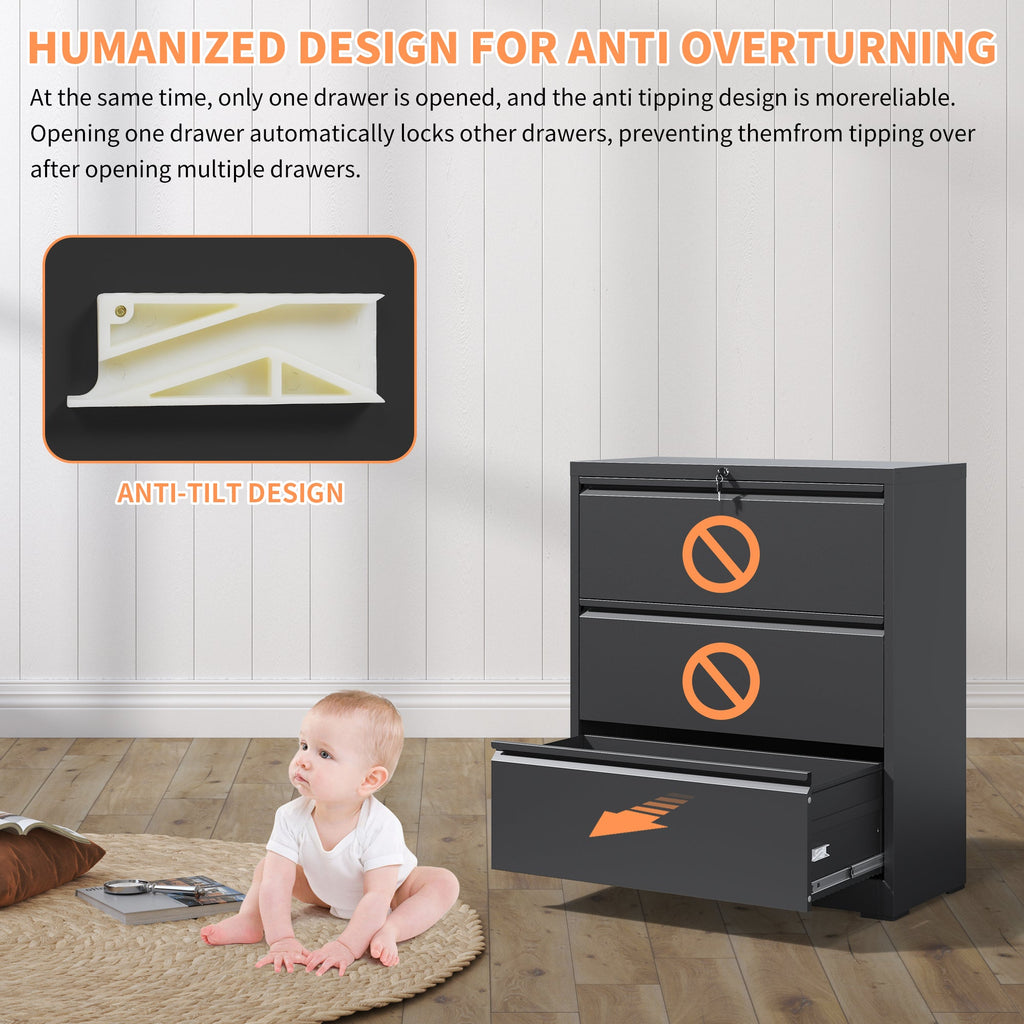 Lateral File Cabinet 3 Drawer