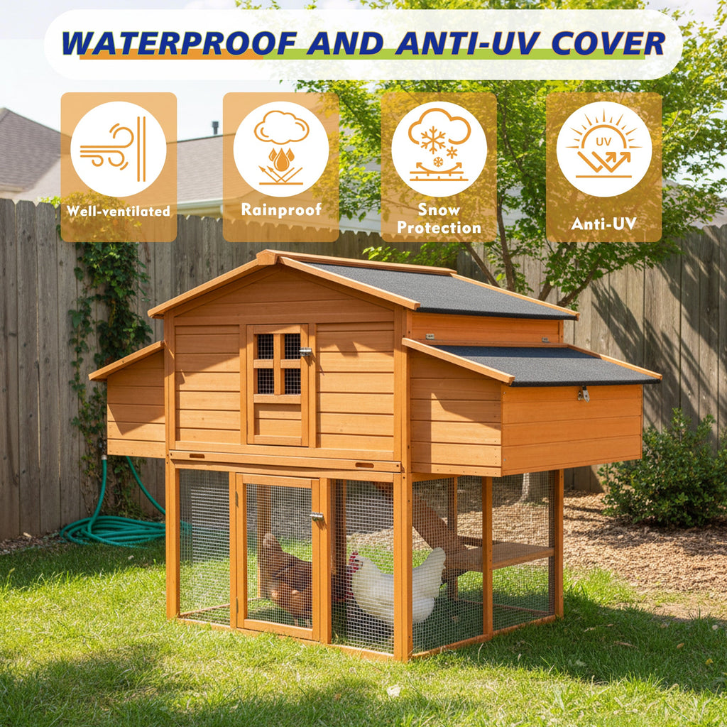 Chicken House for Outdoor with Two Nesting Box