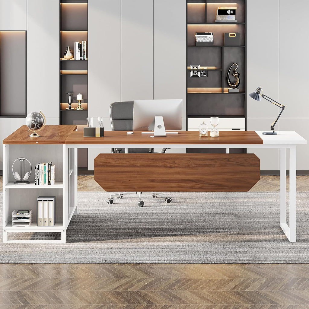 70.8-Inch Executive Desk with 55-Inch File Cabinet