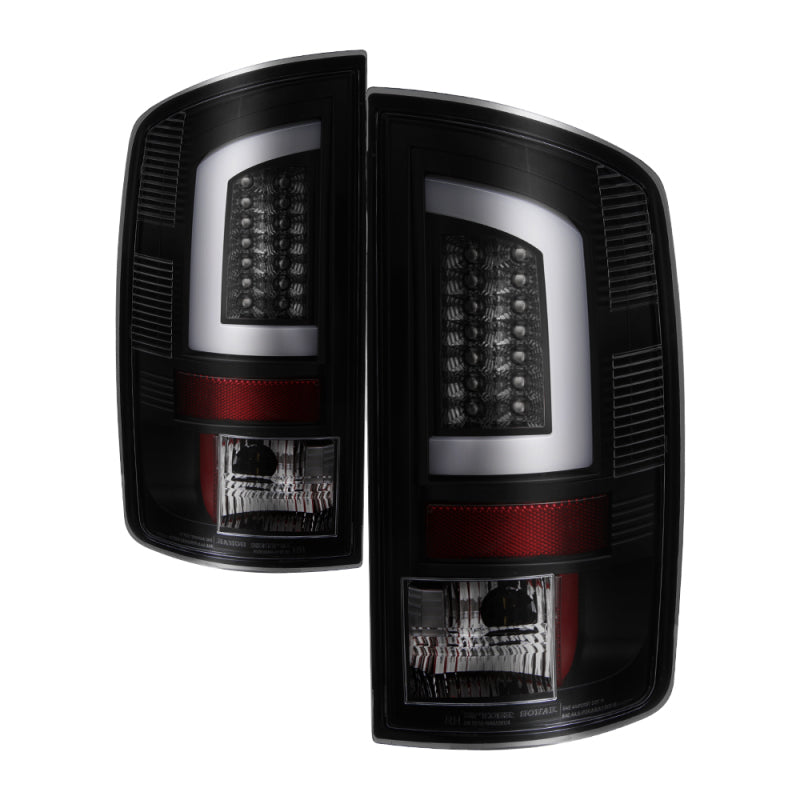 Spyder 07-09 Dodge Ram 2500/3500 V3 Light Bar LED Tail Lights - Blk Smoke ALT-YD-DRAM06V3-LBLED-BSM 5084279