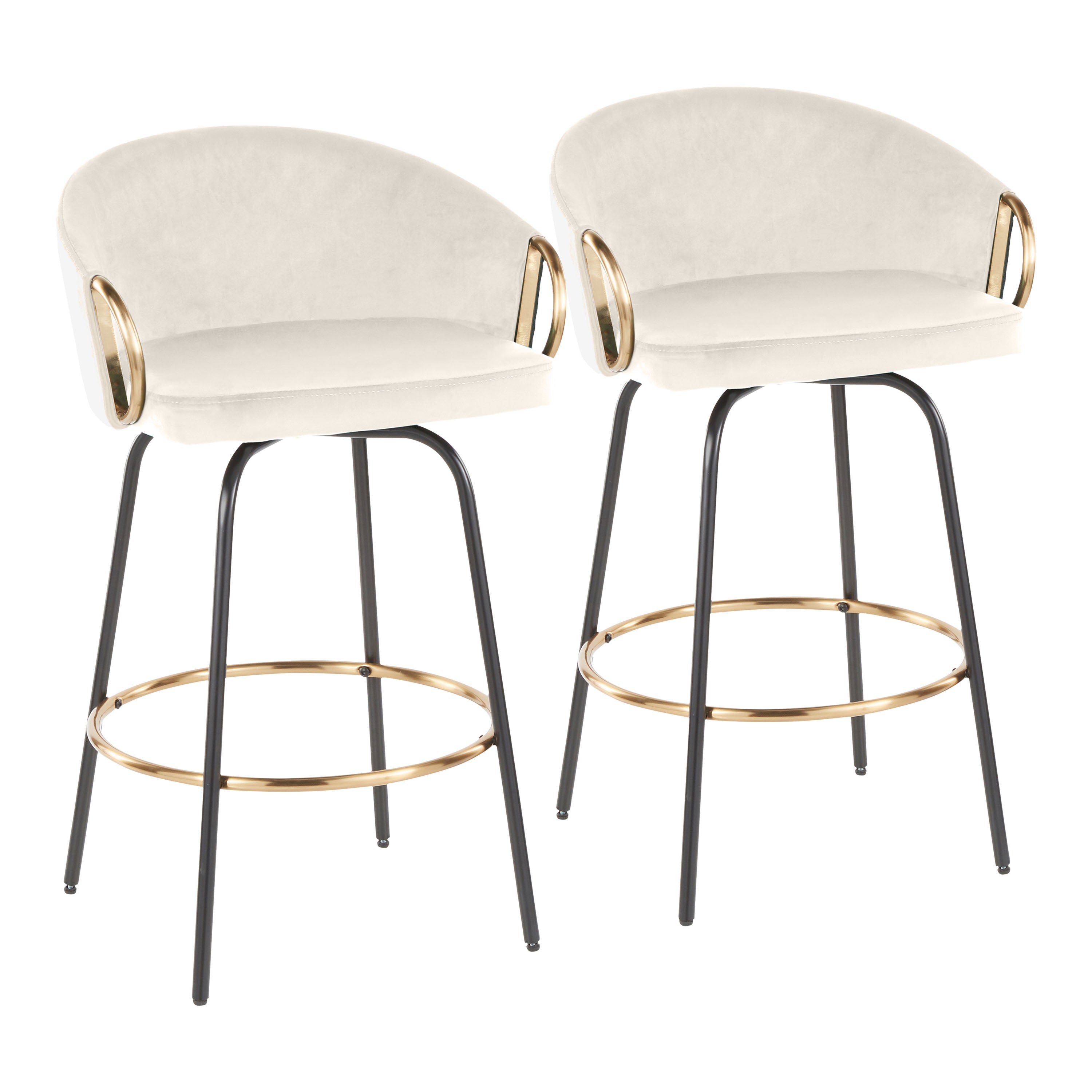 26" Contemporary Fixed Height Counter Stool with Swivel