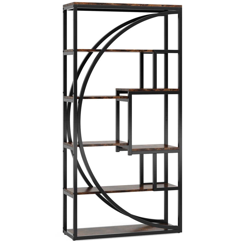 70.47" Height Industrial 5-Tier Rustic Bookcase