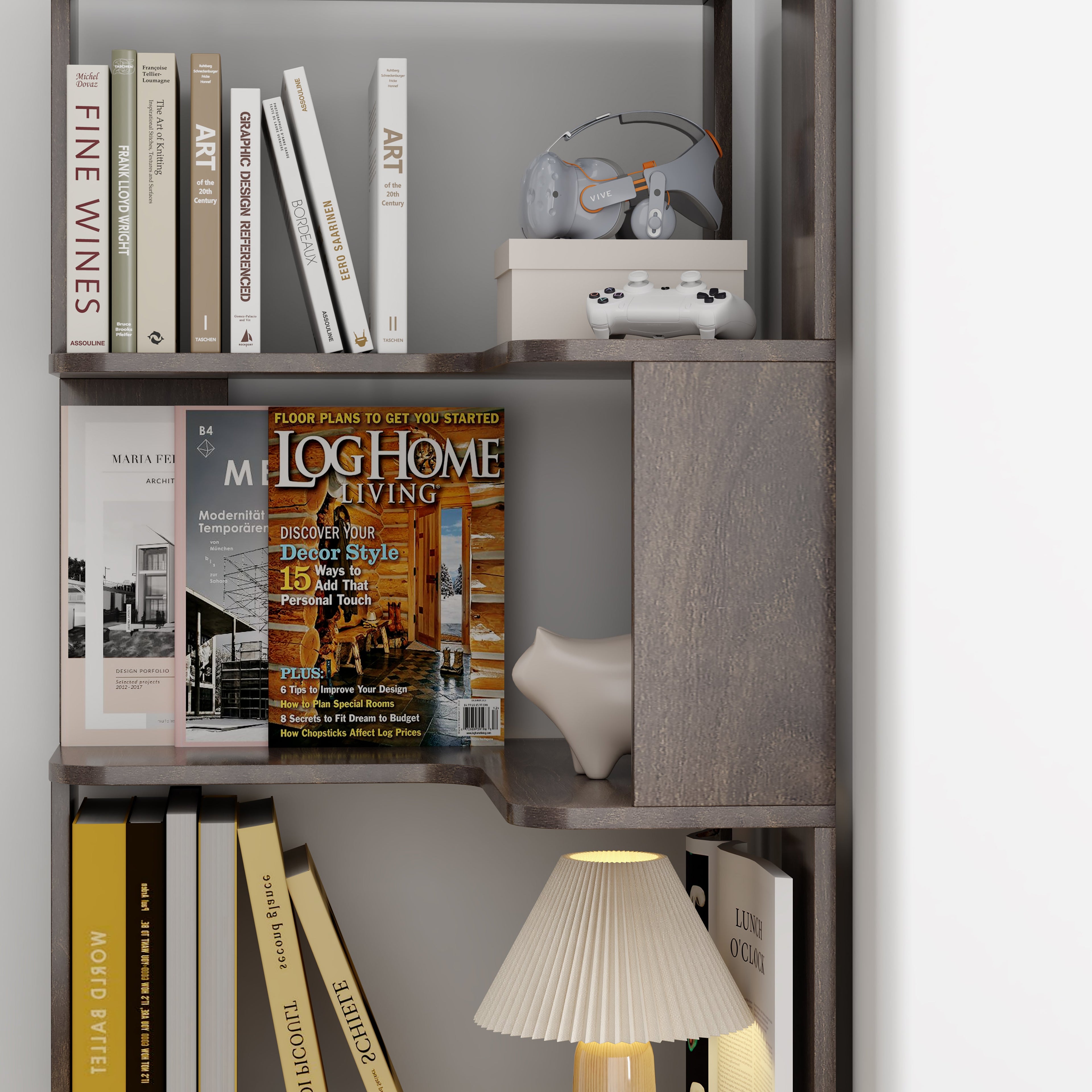 6 Tier Freestanding L-Shaped Corner Bookshelf