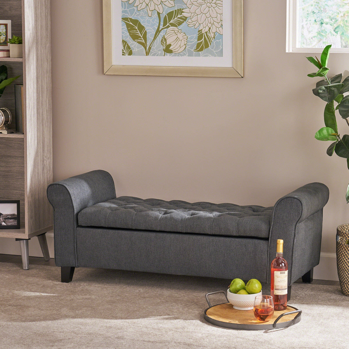 Hayes Armed Storage Bench
