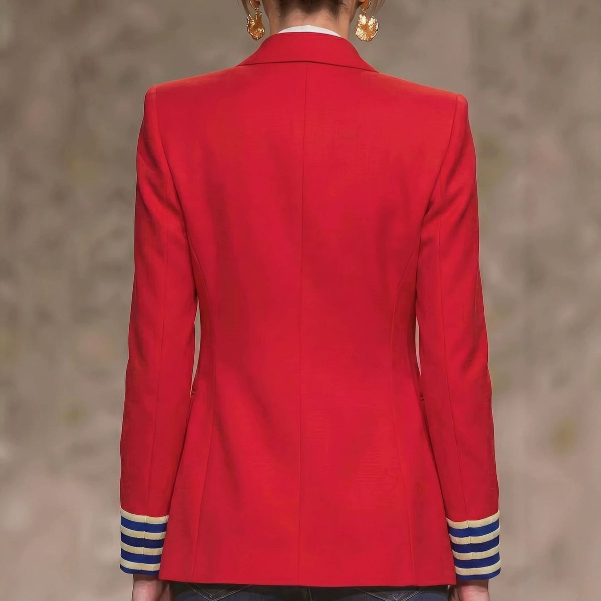 Womens French-style Vintage Red Blazer