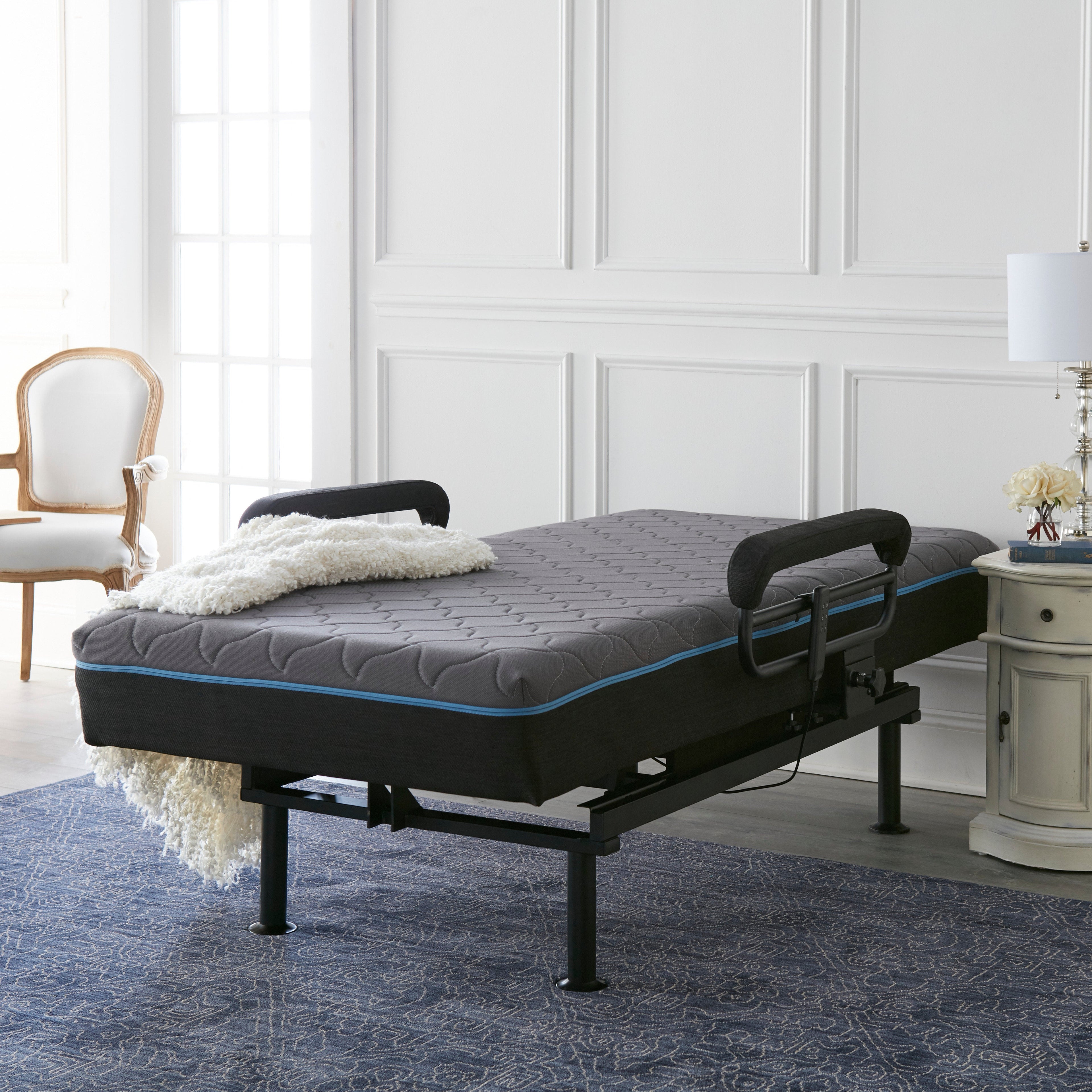 Twin XL Adjustable Sleep to Stand Bed with Convenient Lift Assist TXL