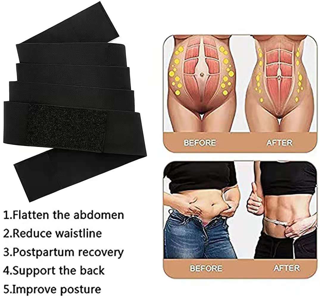 Waist Trainer Wrap For Women, Elastic Tummy Control Waist Trimmer Belt, Adjustable Bandage Body Shaper For Stomach Support