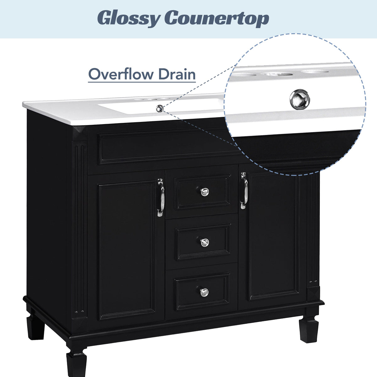 36" Bathroom Vanity with Top Sink