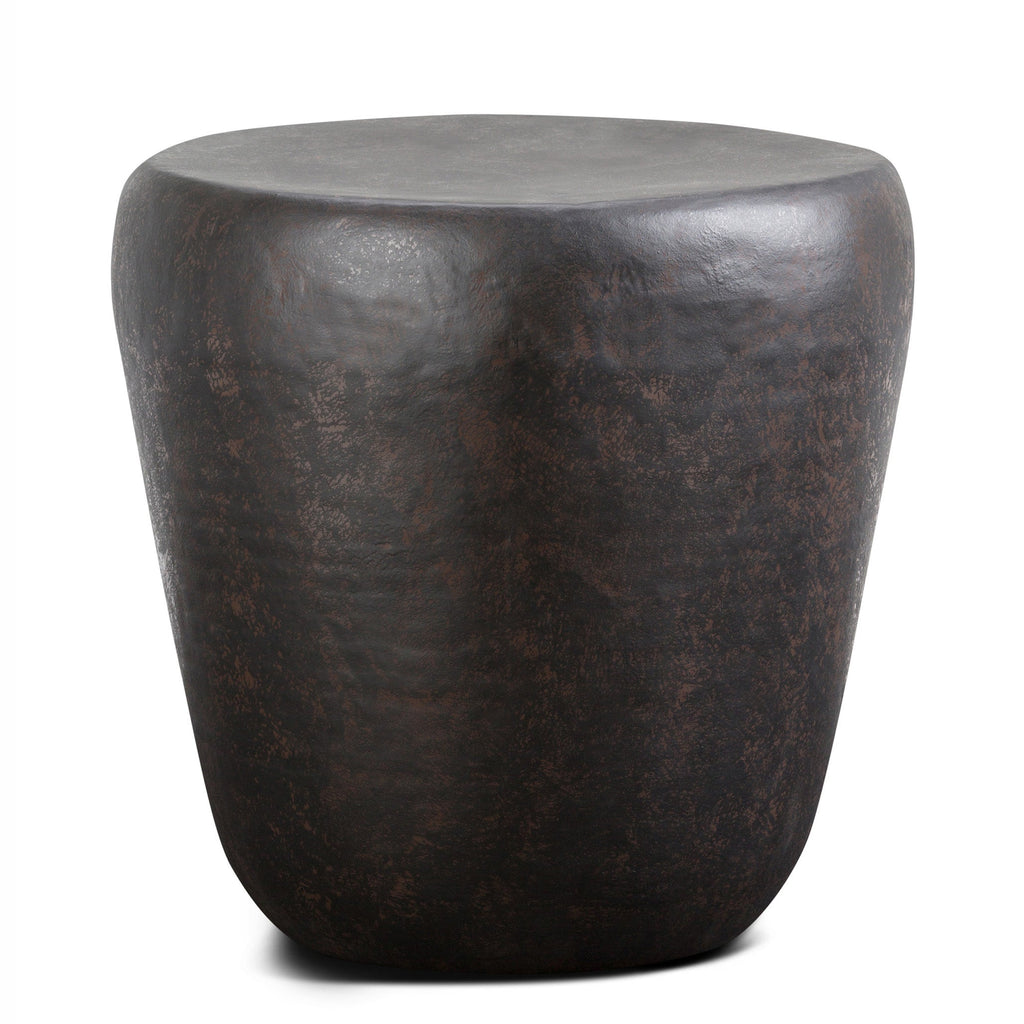 Garvy 22 Inch Wide Metal Side Table in Rustic Bronze