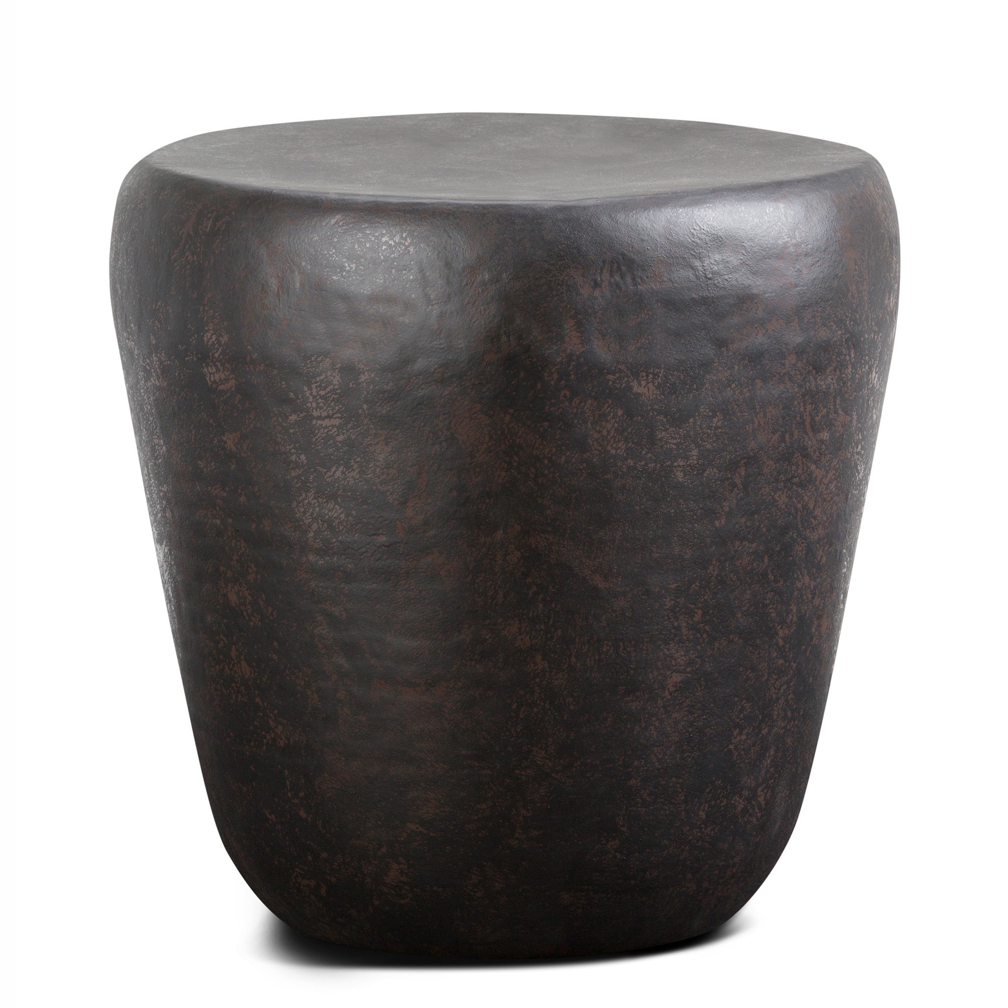 Garvy 22 Inch Wide Metal Side Table in Rustic Bronze
