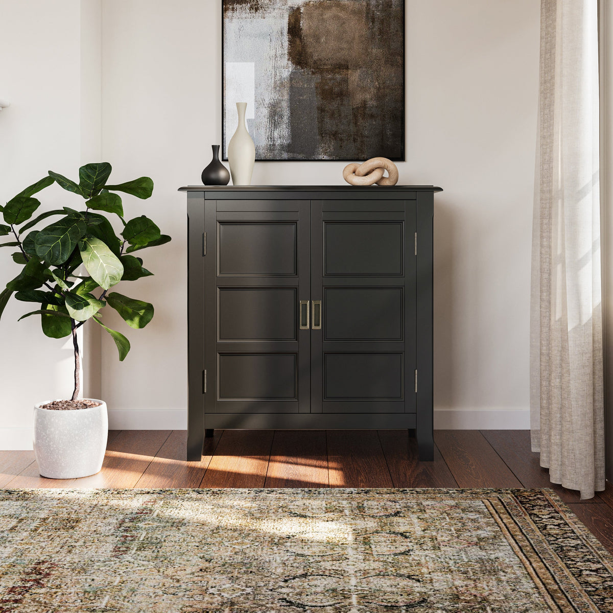 Burlington 30 Inch Wide Solid Wood Low Storage Cabinet