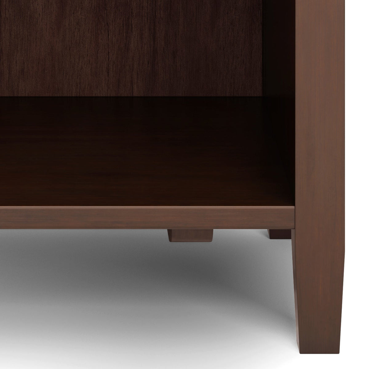 Warm Shaker Solid Wood 24 Inch Wide Transitional Nightstand in Russet