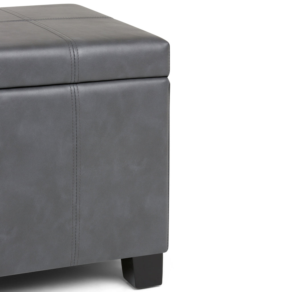 Dover 36 Inch Wide Storage Ottoman Bench in Stone