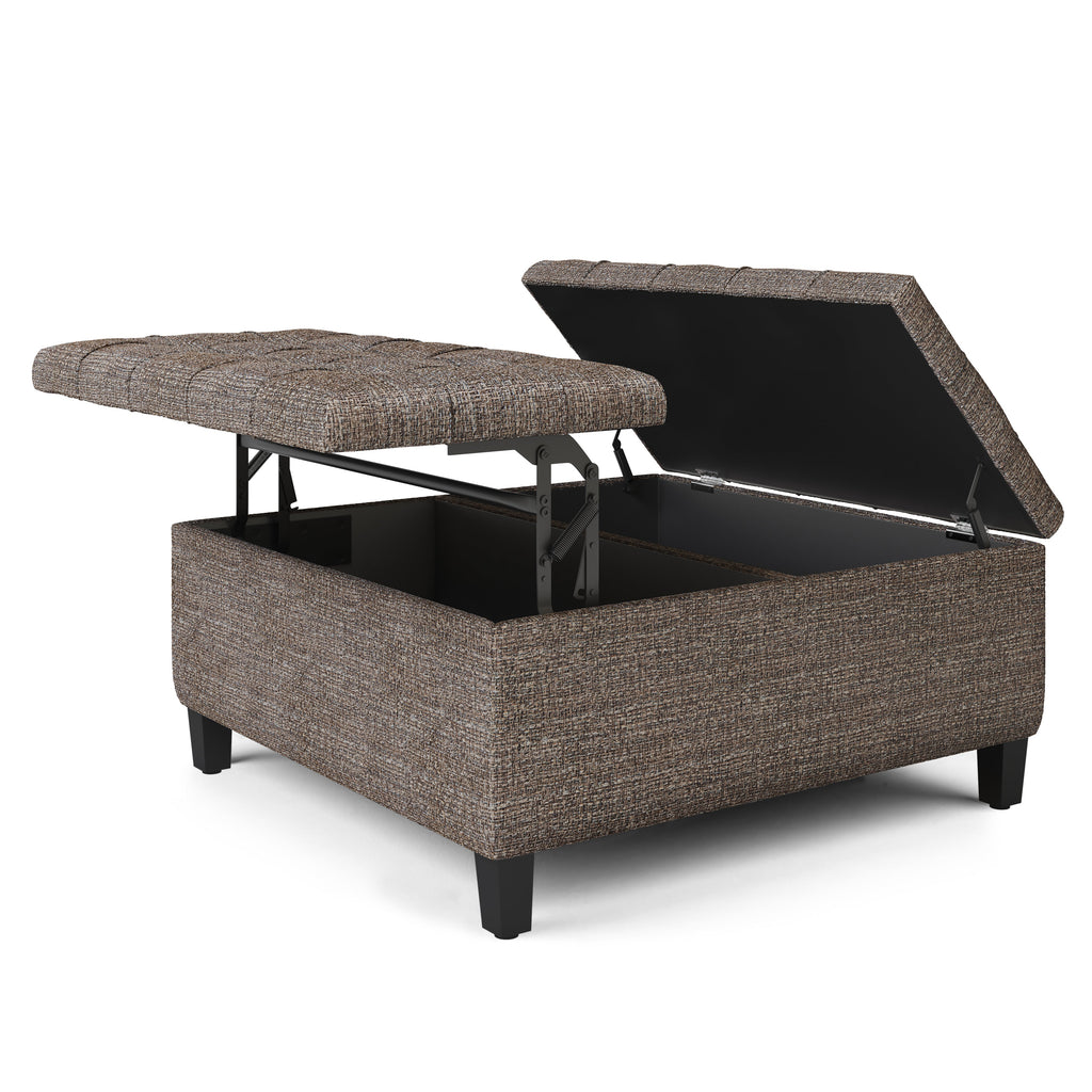 Harrison Coffee Table Storage Ottoman - Mink