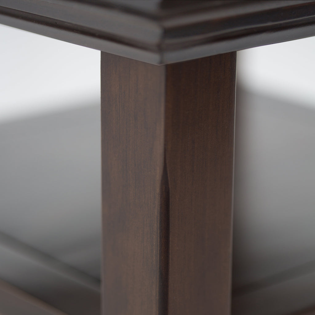 Acadian Solid Wood Narrow Side Table in Brunette