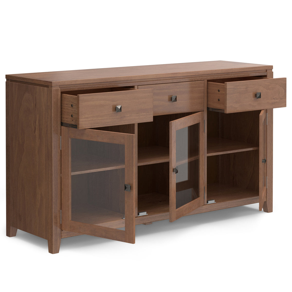 Cosmopolitan 54" Wide Solid Wood Sideboard Buffet in Medium Saddle