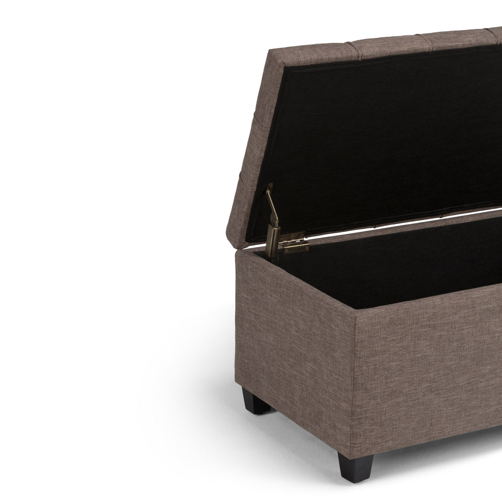 Sienna 33-Inch Wide Storage Ottoman Bench in Fawn