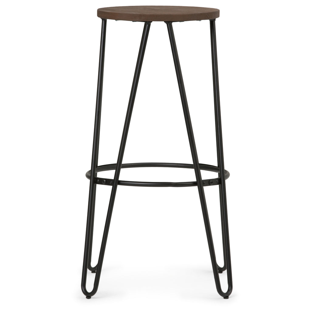 Simeon - 24" Metal Counter Height Stool with Wood Seat - Cocoa