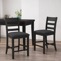 Farmhouse Upholstered Wood Counter Stools (Set of 2)