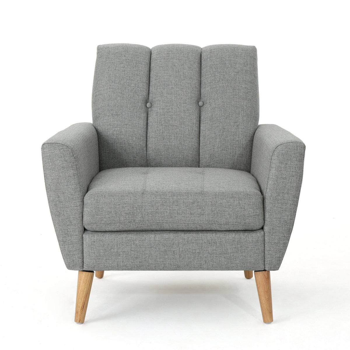 Mid Century Fabric Channel Stitch Club Chair