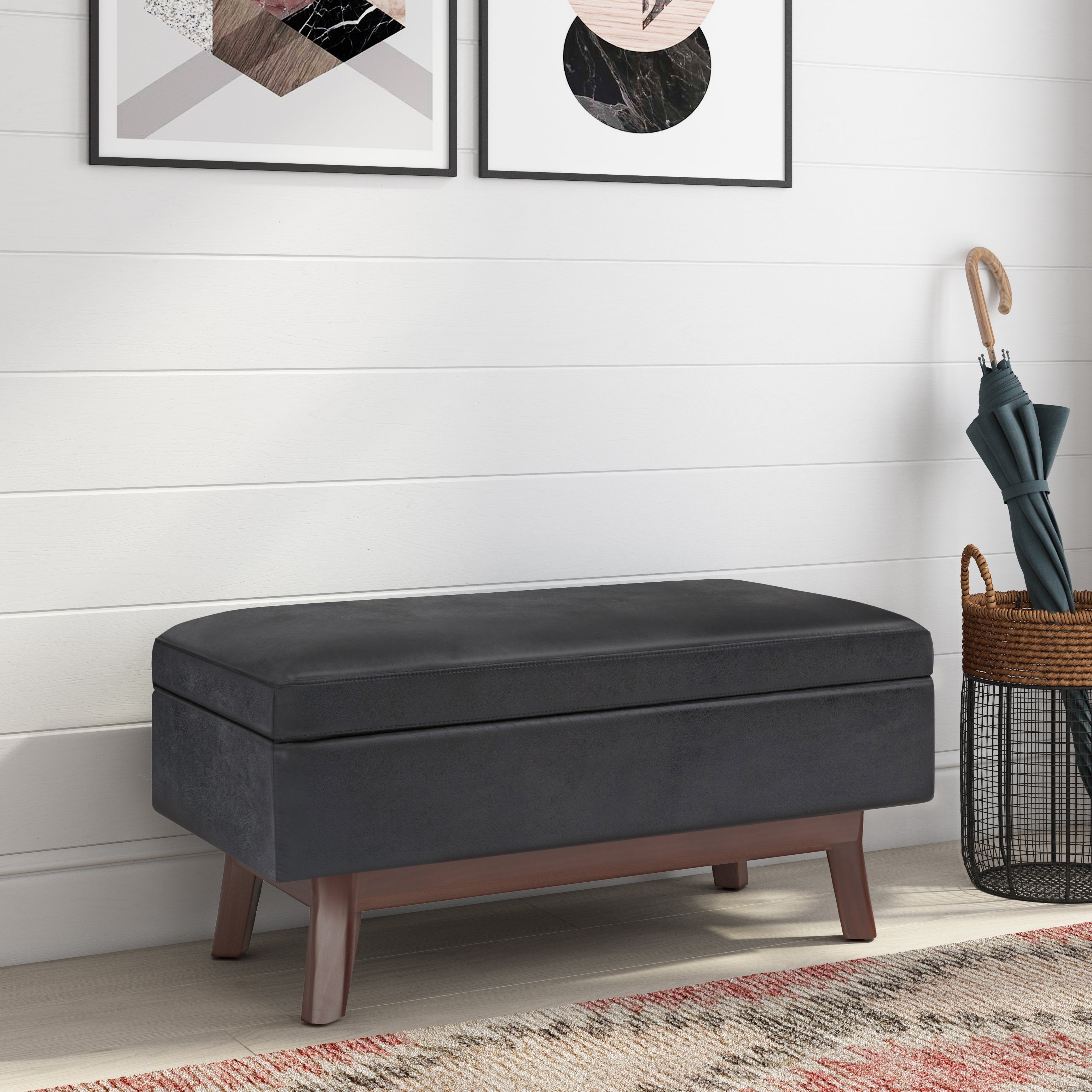 Owen 36 Inch Wide Small Rectangular Storage Ottoman