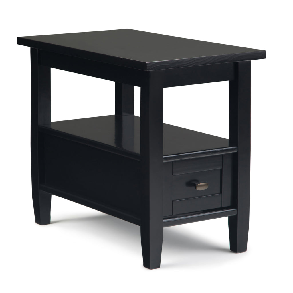 Warm Shaker Solid Wood 14 Inch Wide Transitional Narrow Side Table