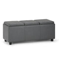 Avalon 42 Inch Wide Storage Ottoman in Stone
