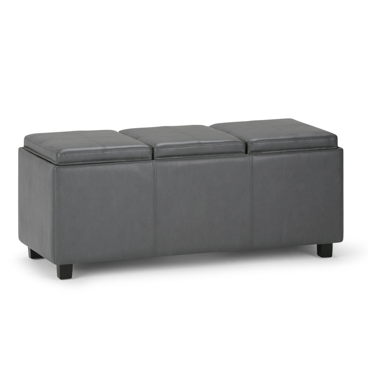 Avalon 42 Inch Wide Storage Ottoman in Stone