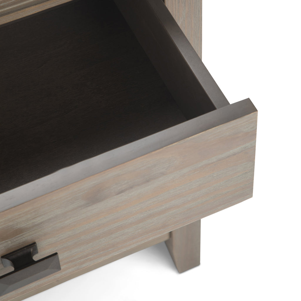 Artisan 24 Inch Wide Solid Wood Bedside Table in Distressed Grey