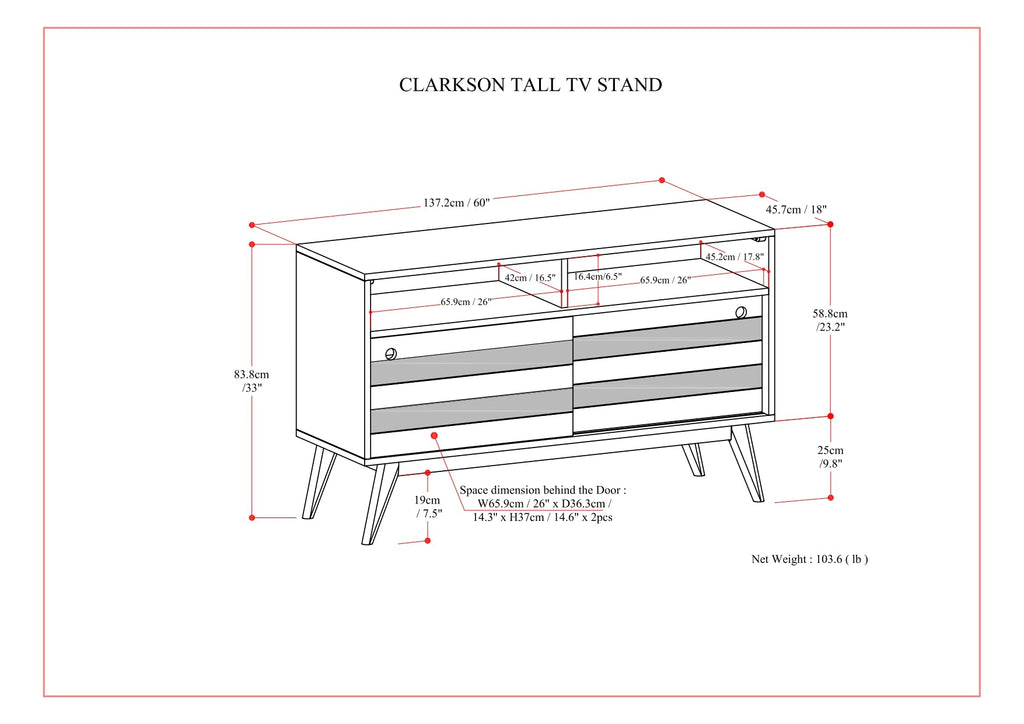 Clarkson TV Stand - Rustic