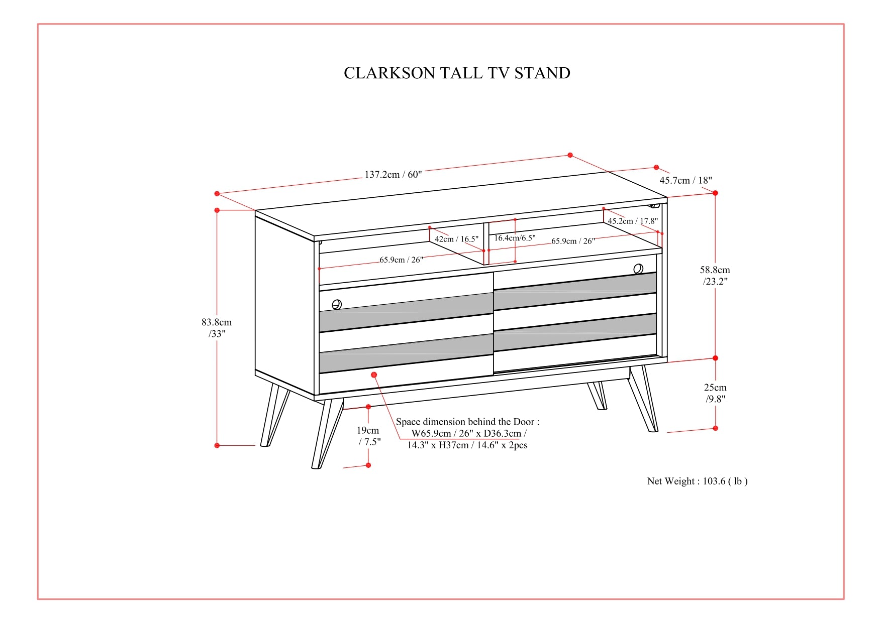 Clarkson TV Stand - Rustic