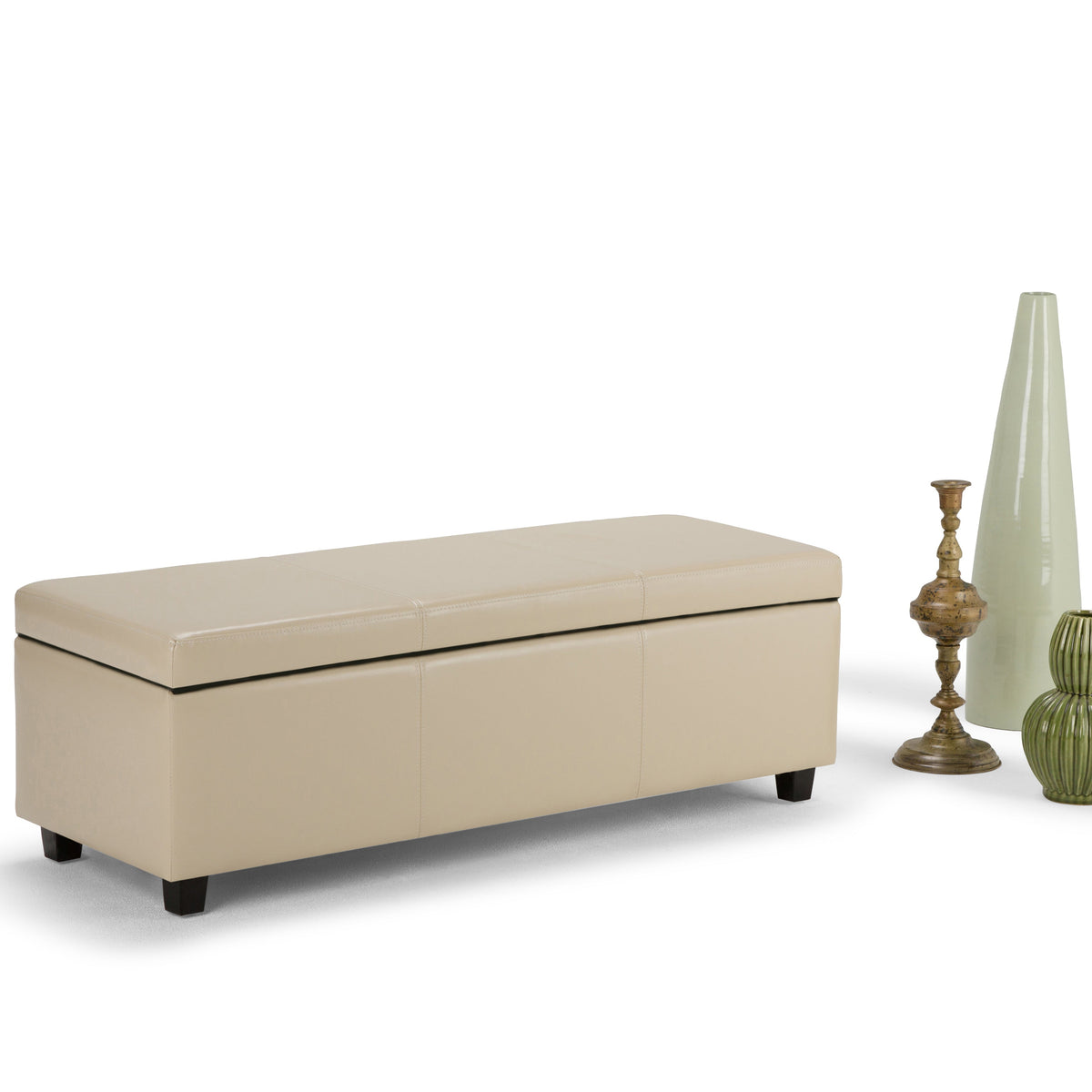 Avalon 48 Inch Wide Storage Ottoman Bench in Satin