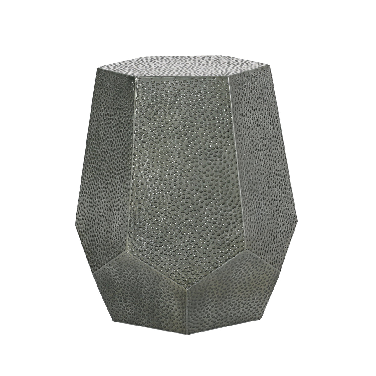 Metal Hammered End Table