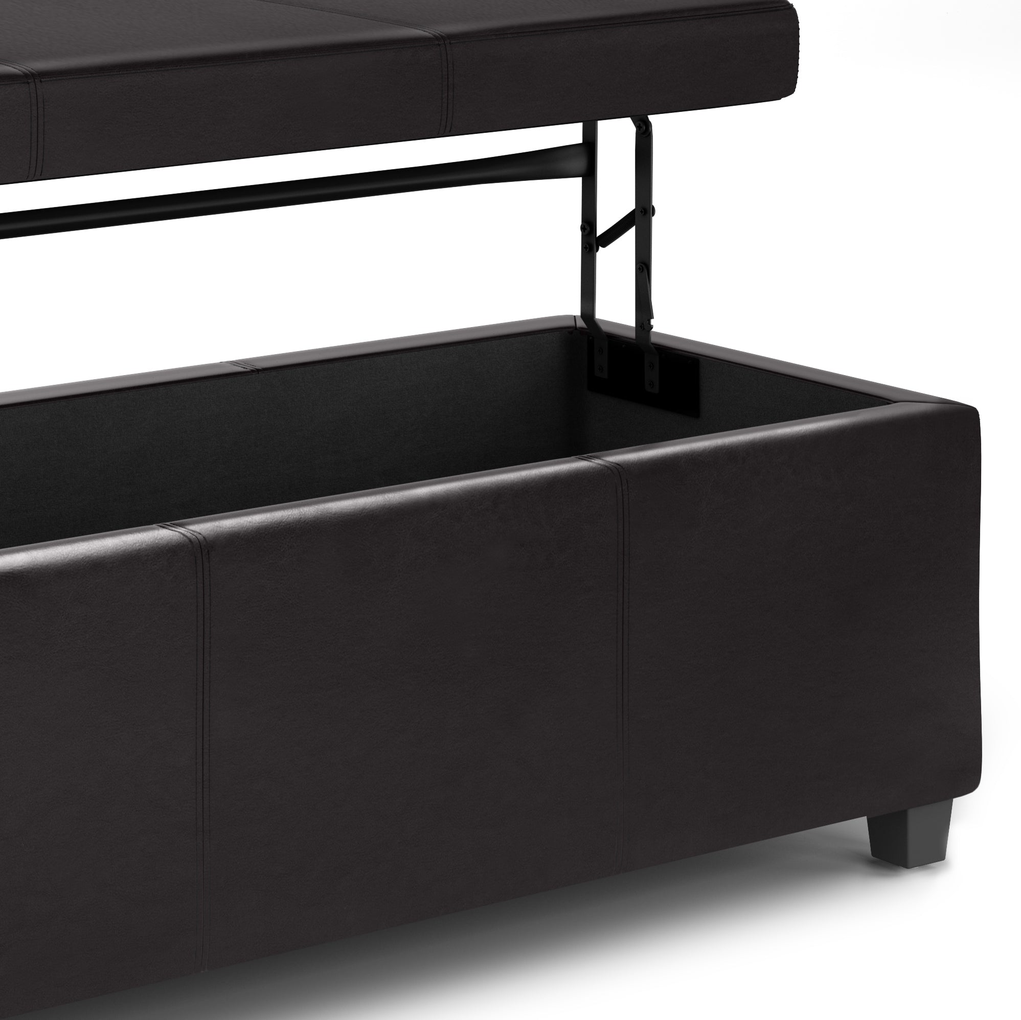 Avalon 44 Inch Wide Lift Top Rectangular Storage Ottoman in Tanners
