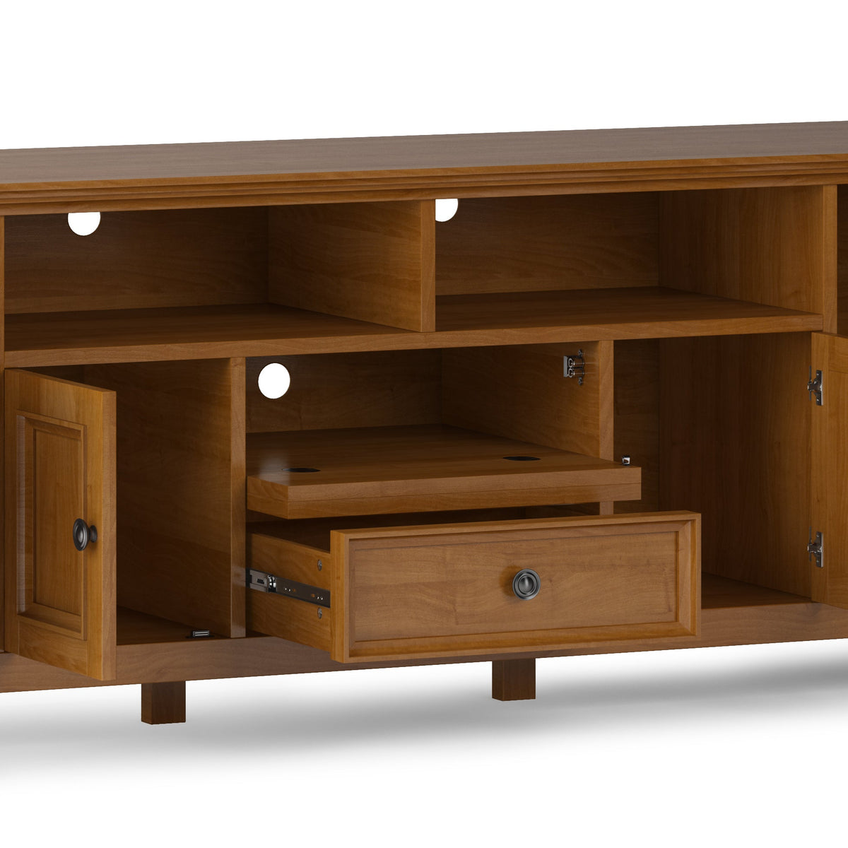Amherst 72 Inch Wide Solid Wood TV Stand in Light Golden
