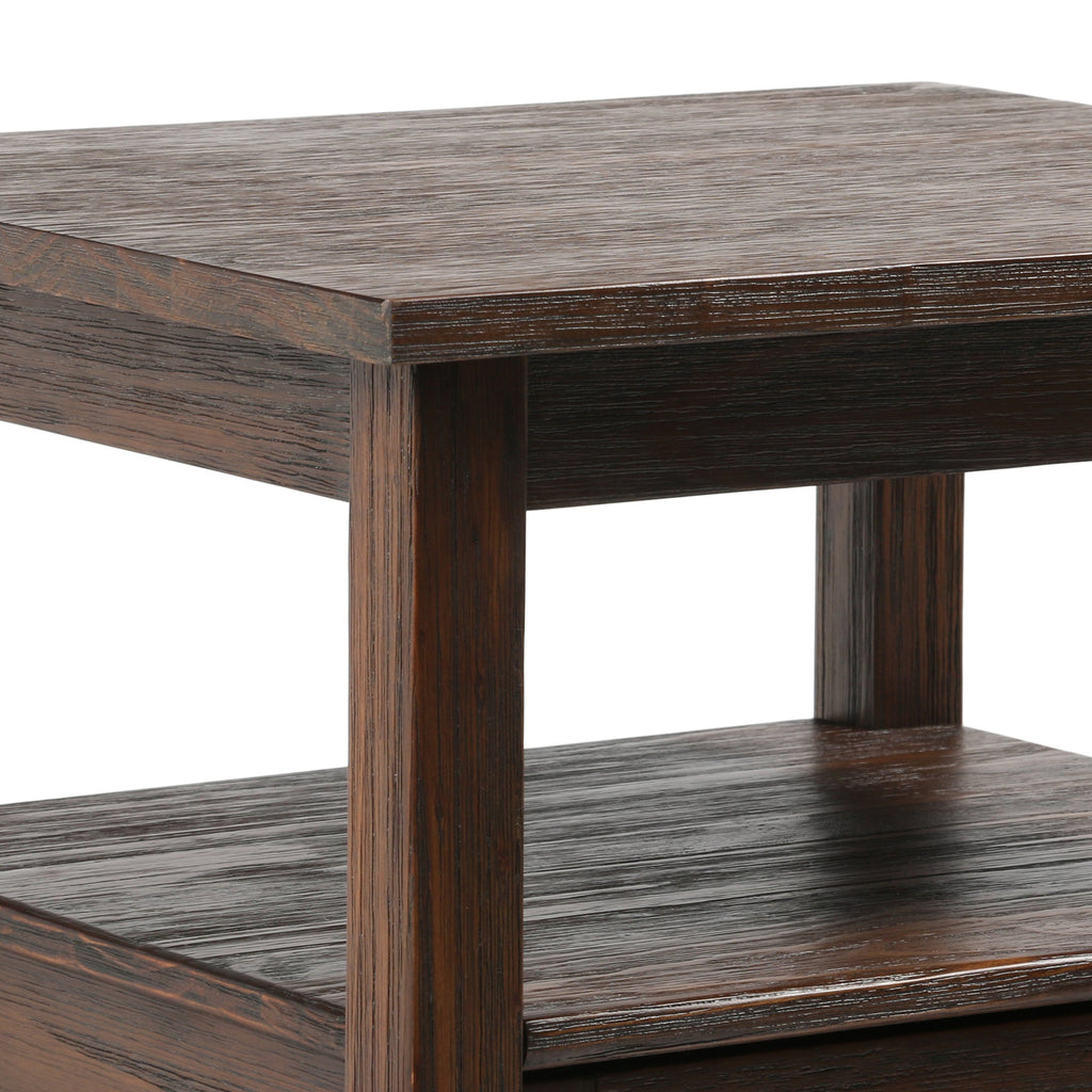Warm Shaker Solid Wood 20 Inch Wide Transitional End Table
