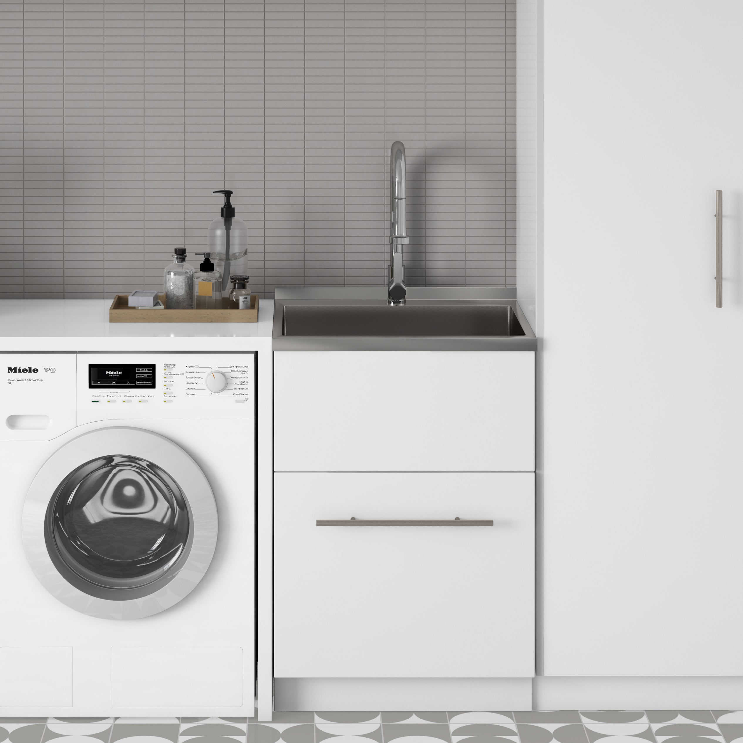 Metro 24" Laundry Cabinet with Faucet and Stainless Steel Sink