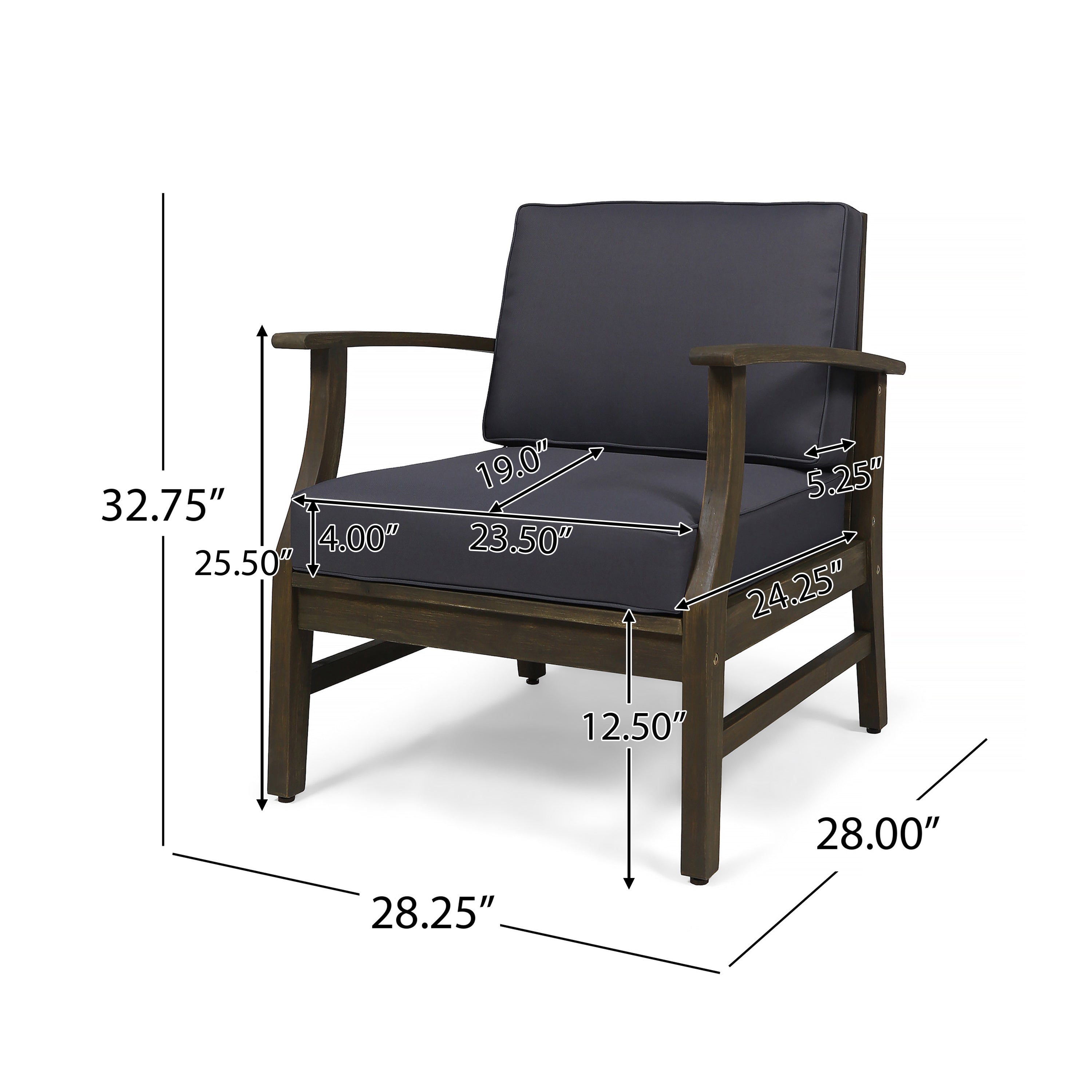 Perla Club Chair, Dark