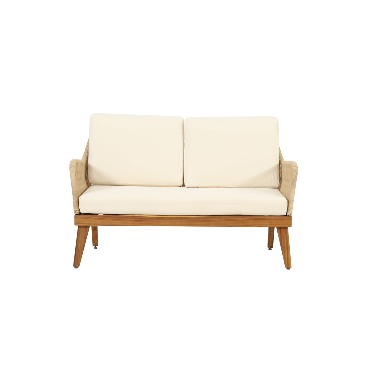 Outdoor 4-Piece Acacia Wood Chat Set with Rope