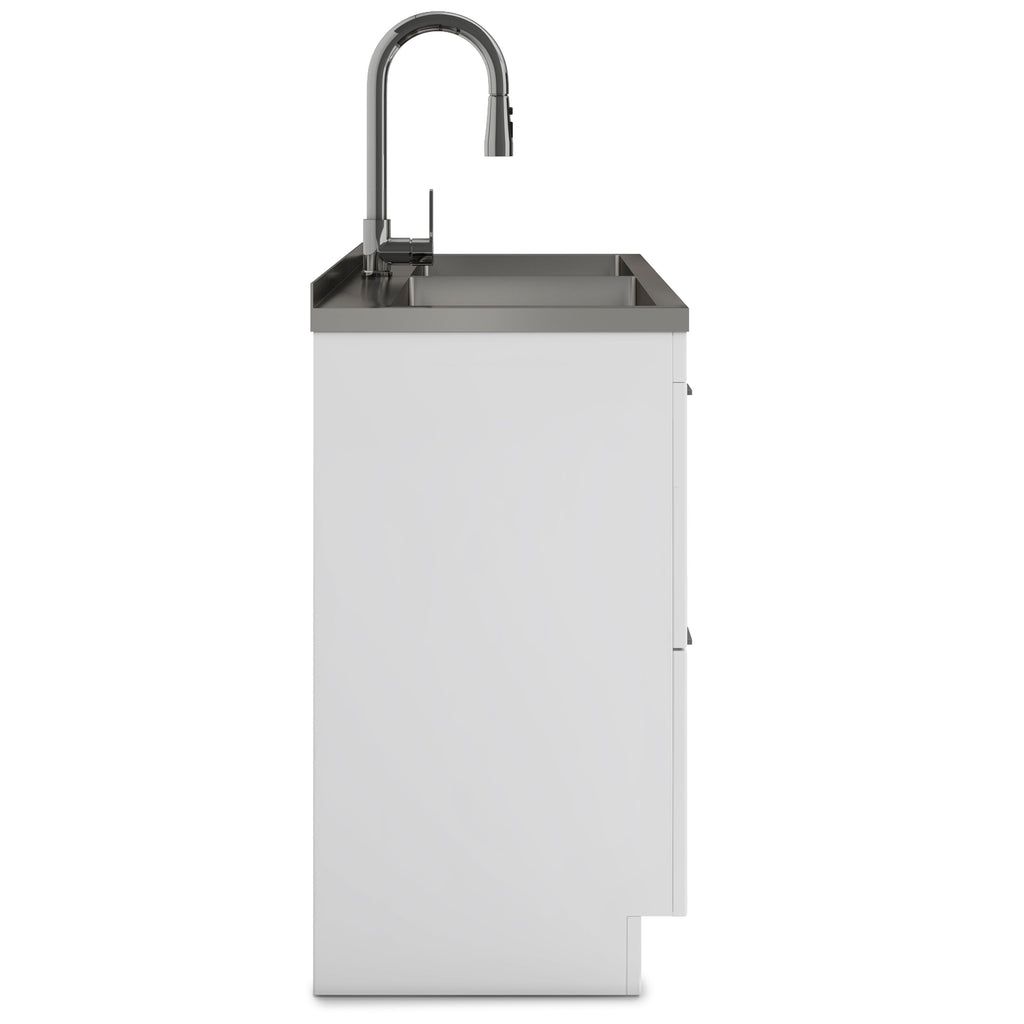 Modern Wide Shaker - 46" Laundry Cabinet with Faucet and Stainless Steel Sink