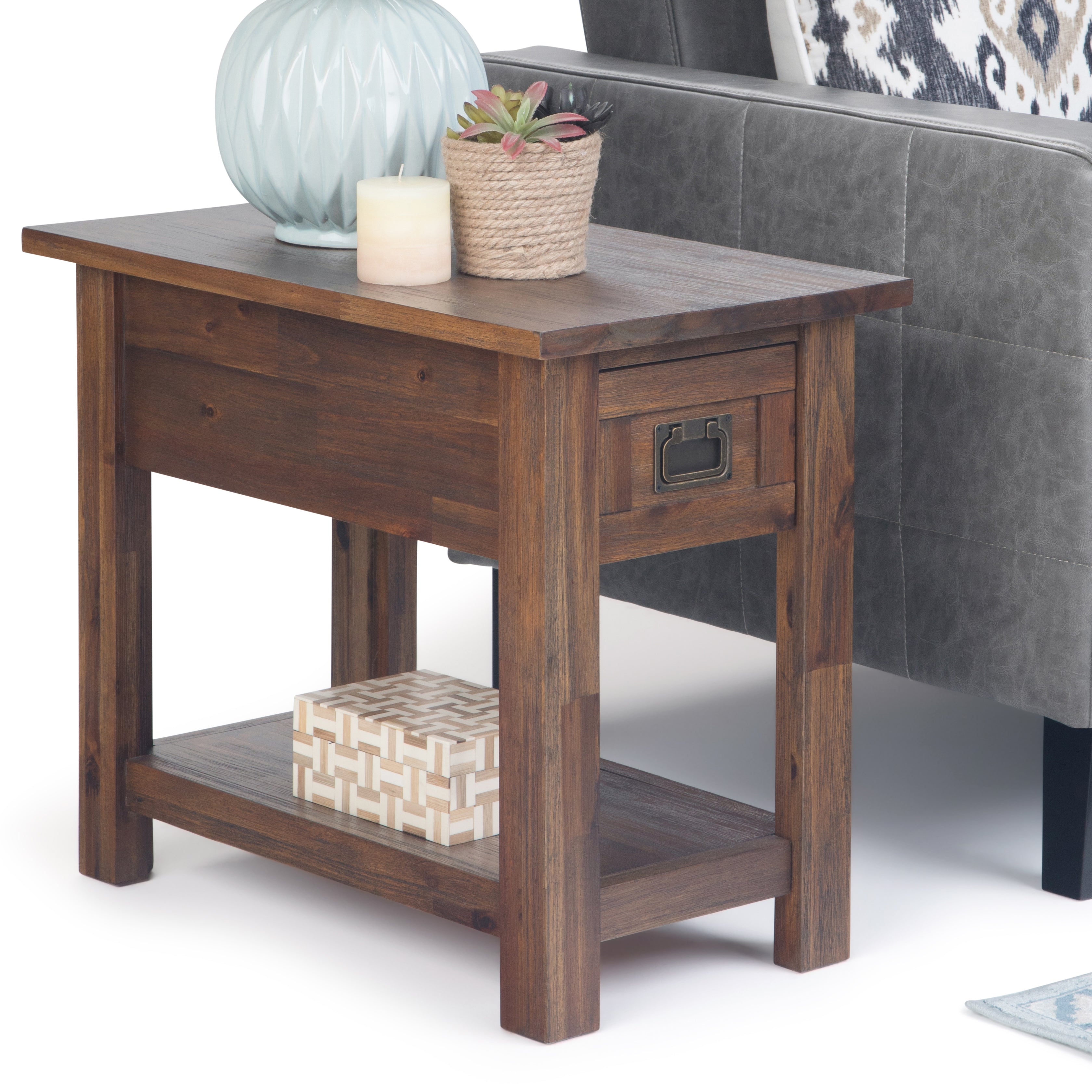 Monroe Narrow Side Table - Distressed
