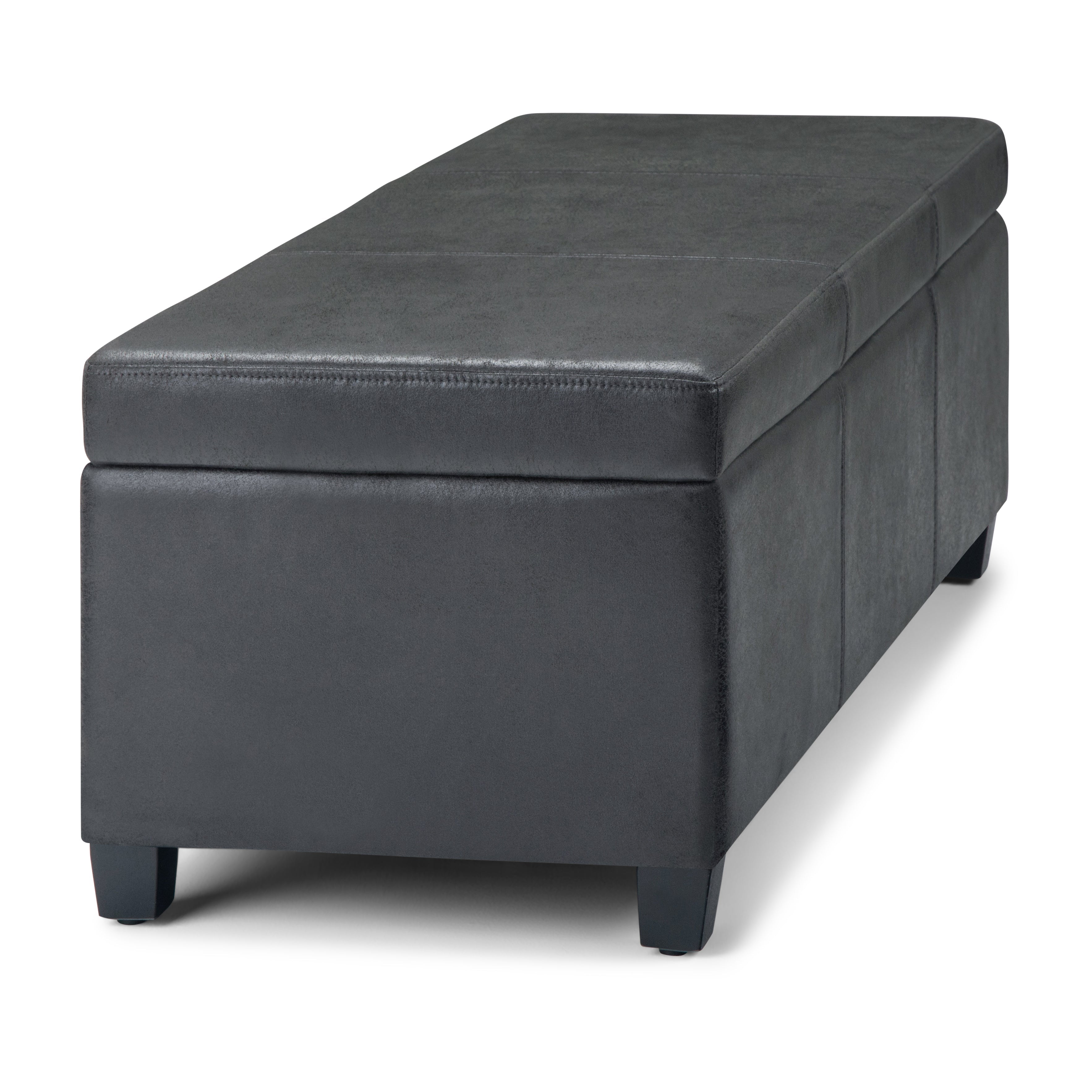 Avalon 48 Inch Wide Storage Ottoman Bench in Distressed