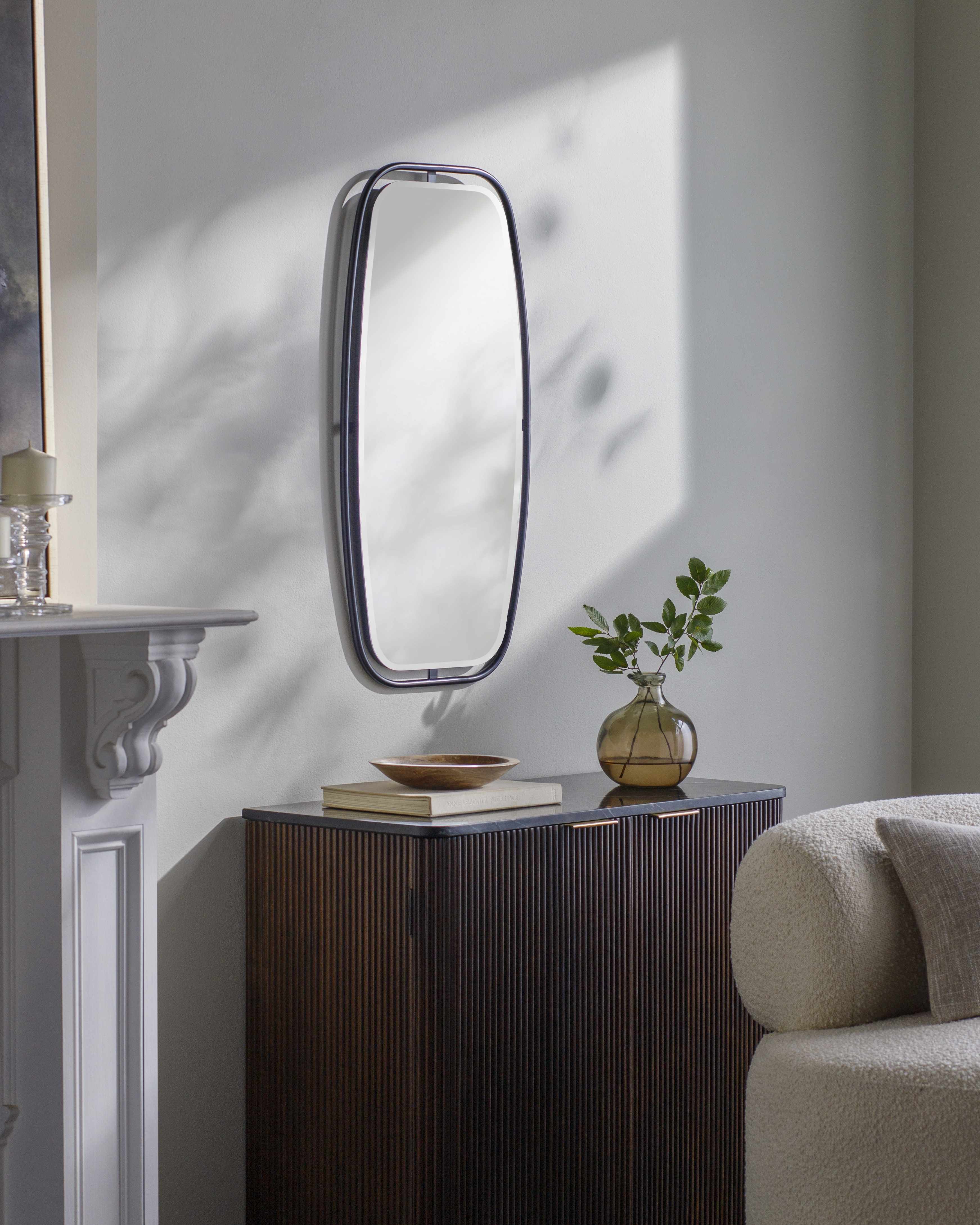 Gautampura Carved Metal Rectangular Mirror - Clearance