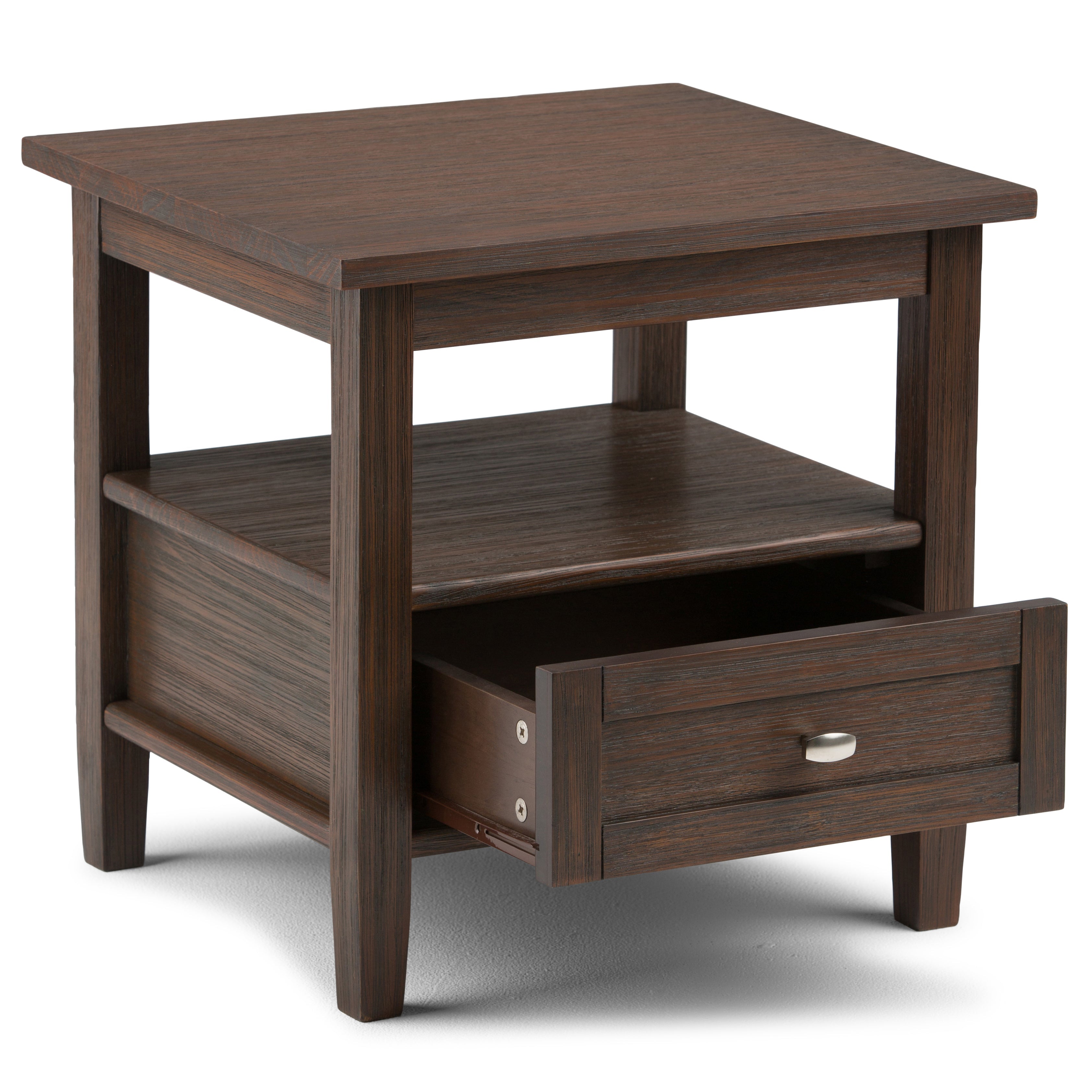 Warm Shaker Solid Wood 20 Inch Wide Transitional End Table