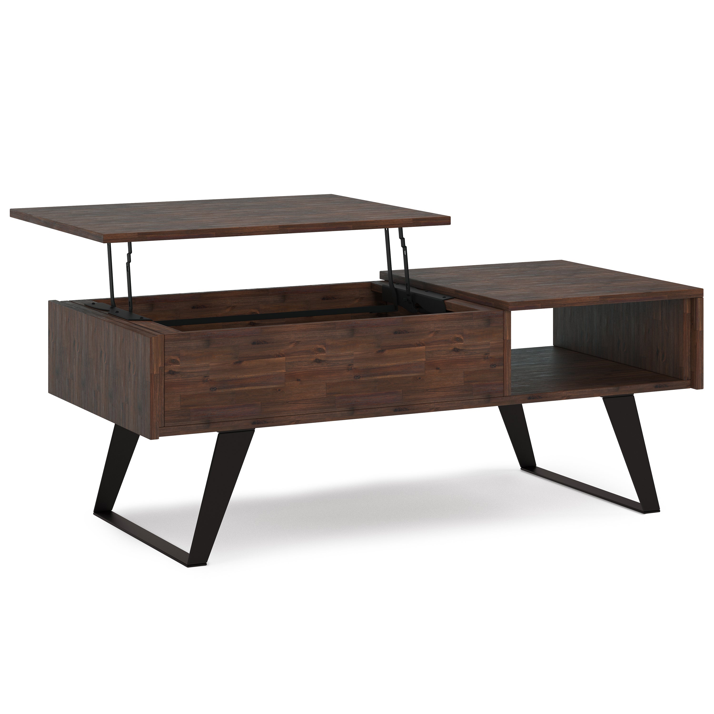 Lowry 48 Inch Wide Solid Acacia Wood Lift Top Coffee Table
